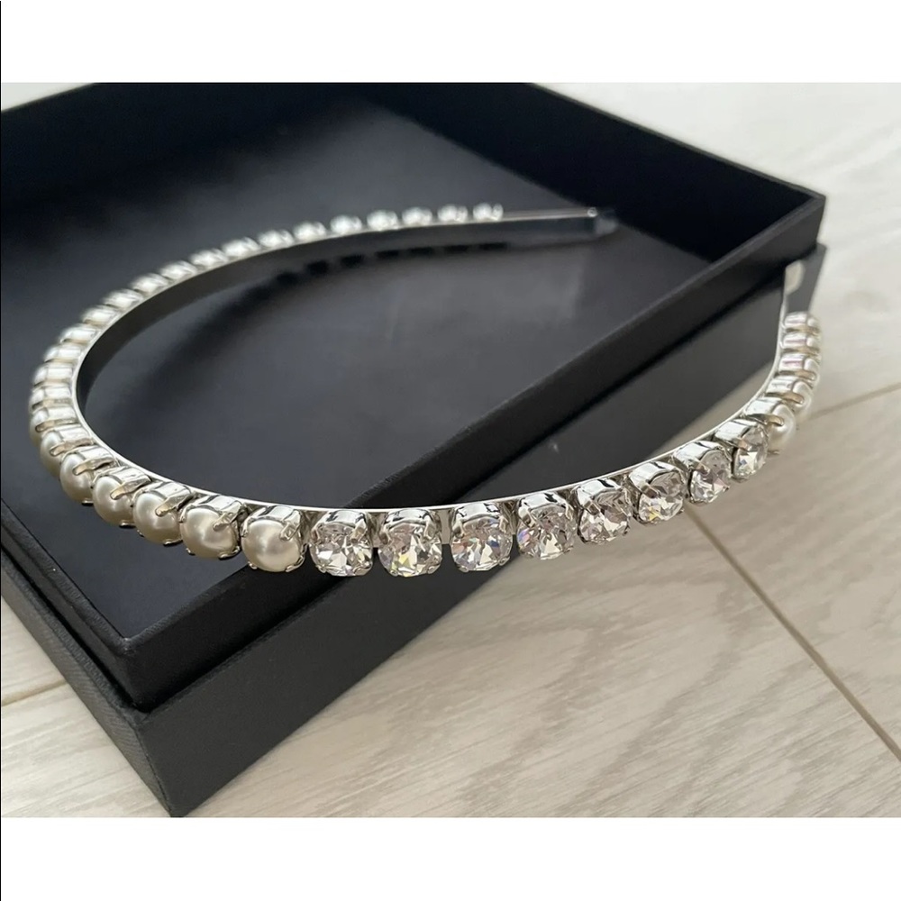 Miu Miu Crystal and Pearl Headband/Tiara Worn once